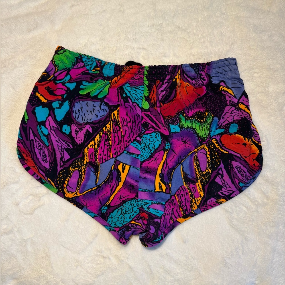 VINTAGE 80s RARE Speedo Multi-Color Abstract Track Shorts - Picture 2 of 7